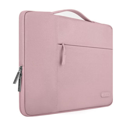 Picture of MOSISO Laptop Case 13.3 inch, 13-14 inch Laptop Sleeve with Handle Compatible with MacBook Air/Pro 13 / Pro 14, HP Dell ASUS Lenovo Notebook, Polyester Multifunctional Computer Bag, Pink