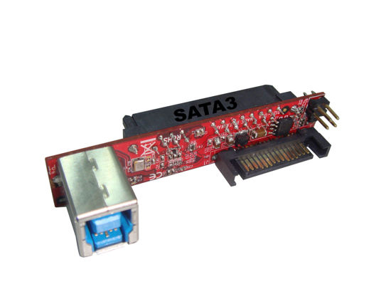 Picture of Ableconn IUSB3SA6G SATA III/SATA II Drive to USB 3.0 Type-B (F) Mini Vertical Adapter