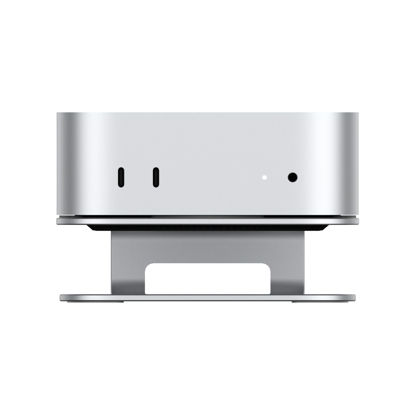 Picture of Qwiizlab Aluminum Stand for 2024 Mac Mini M4/M4 Pro, Convenient Acess to Power Bottom, Anti-Scratch, Anti-Slip, Avoid Overheating, Durable and Sturdy Design (Silver)