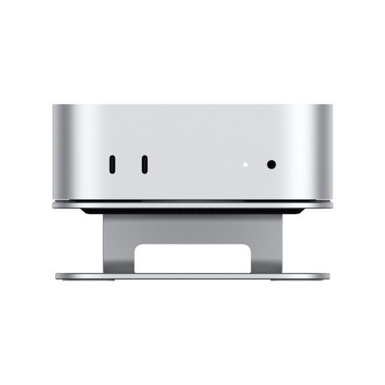 Picture of Qwiizlab Aluminum Stand for 2024 Mac Mini M4/M4 Pro, Convenient Acess to Power Bottom, Anti-Scratch, Anti-Slip, Avoid Overheating, Durable and Sturdy Design (Silver)
