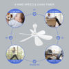 Picture of SCOOYEEES Portable Ceiling Fan USB Powered Canopy Fan with Speed Timer switch, Quiet Small DC USB Ceiling Fan Hanging Fan with 6 Blades for Camping Cruise RV Tent Gazebo Bed Dormitory Home Room
