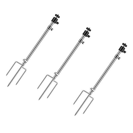 Picture of Aifiuroo 3 Pack Trail Camera Stand Mount Ground Holder, 3 in 1 Stainless Steel 360 Degree Rotation Ground Trail Camera Stake, Removable Fishing Lamp Stake Outdoor (3)