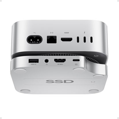 Picture of PULWTOP Mac Mini M4 Hub Stand with M.2 SSD Enclosure, 9-in-1 Mac Mini M4 Dock Mount with HDMI 4K 60Hz, 3 x USB A 2.0, SD/TF 3.0, 3.5mm Audio/Mic, USB C Hub Accesorios for Mac Mini 2024 M4 Pro