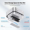 Picture of PULWTOP Mac Mini M4 Hub Stand with M.2 SSD Enclosure, 9-in-1 Mac Mini M4 Dock Mount with HDMI 4K 60Hz, 3 x USB A 2.0, SD/TF 3.0, 3.5mm Audio/Mic, USB C Hub Accesorios for Mac Mini 2024 M4 Pro