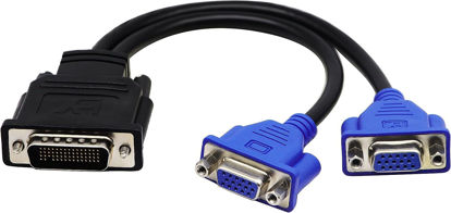 Picture of zdyCGTime DMS-59 59-Pin Male to Dual VGA Female Y Splitter Video Card Adapter Cable for Matrox Molex ATI Nvidia Lenovo Hp Dell Computer-10inch