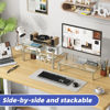 Picture of Simple Trending 2 Pack Computer Monitor Riser with Height Adjustable, Tempered Glass, Multi Media Desktop Stand for Flat Screen TV Laptop