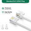 Picture of Uvital 25 Feet Phone Line Cord, RJ11 Phone Cable, Landline Telephone Wire with Phone Coupler and 20pcs Cable Clips, for Modem, Fax Machine - White