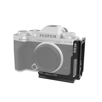 Picture of Nitze XT5 L Bracket for Fujifilm X-T5 Camera with Dual Built-in Arca Swiss Quick Release Plates and 1/4" Locaiting Hole and 1/4" Threaded Holes - T-F05A