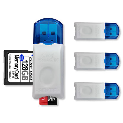 Picture of 4 Pack USB SD Card Reader for PC, Micro SD Card to USB Adapter, Card Reader for Camera Memory Card Reader, Wansurs Card Reader for Laptop