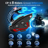 Picture of Moman Motorcycle Intercom Headset, CP-S 8 Riders 2000M Group Helmet Communication System, Universal Pairing with Noise Cancellation Music Sharing Waterproof for Snowmobile, Helmet-Intercom-Headset