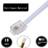 Picture of Ubramac 15-Ft Telephone landline Extension Cord Cable Cord with Standard RJ-11 6P4C Plug (White, 2Pack)