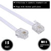 Picture of Ubramac 15-Ft Telephone landline Extension Cord Cable Cord with Standard RJ-11 6P4C Plug (White, 2Pack)
