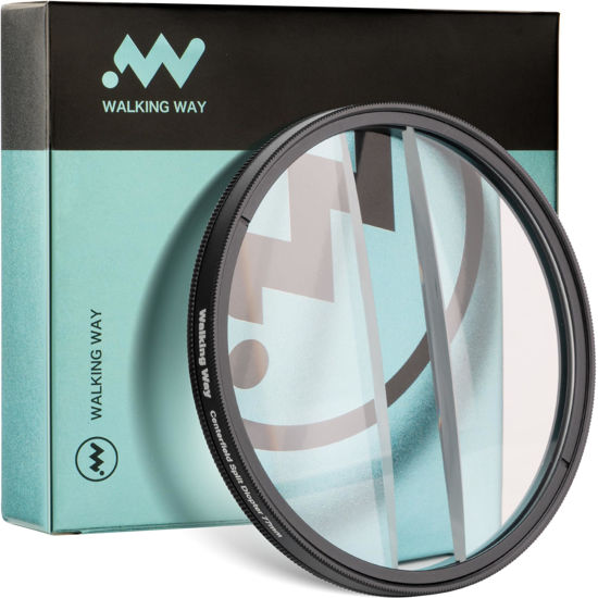 Picture of Walking Way Center Field Split Diopter Lens Filter, Camera Linear Prism Filter, Blur Prism Center Filter - Enhancing Focus and Refraction Effects for Innovative Photography, Videography (77mm)
