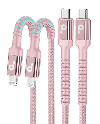 Picture of USB C iPhone Charger Cable Fast Charging, 2Pack 6FT USB Type C to Lightning Cable [Apple MFi Certified] iPhone Fast Charger Cord Compatible with iPhone 14/13/12/11 Pro Max/XS MAX/XR/XS/8/iPad-Pink