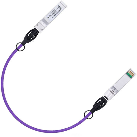 Picture of Colored 10G SFP+ Twinax Cable, Direct Attach Copper(DAC) Passive Cable, 0.25m (0.82ft) in Purple, for Cisco SFP-H10GB-CU0.25M, Meraki, Ubiquit, Mikrotik, Intel, Fortinet, Netgear, D-Link and More