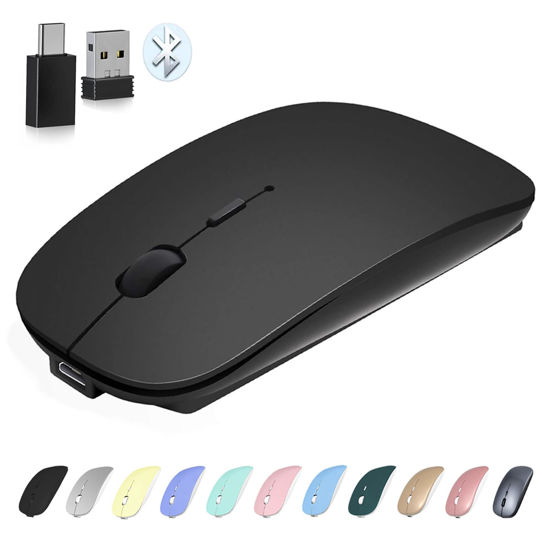 Picture of Wireless Bluetooth Mouse USB C for MacBook Air Pro, Silent Bluetooth Mouse Type C, Optical Rechargeable Mouse for Mac Air Pro/iPhone/Laptop/iMac