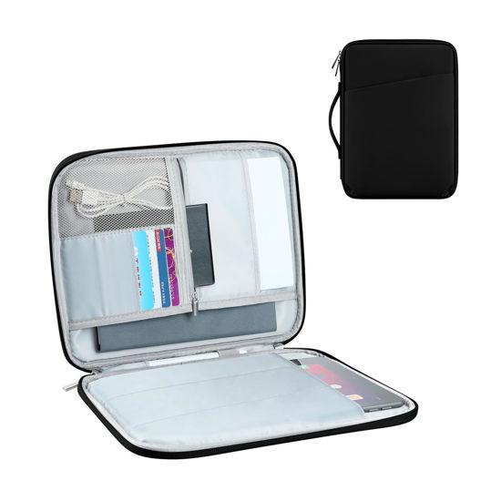 Picture of DDgro 9-11 Inch Tablet Sleeve Case Carrying Bag for iPad Pro M2/M1 11", iPad Air 5th/4th Gen 10.9", Lenovo Tab M10 10.1, Samsung Galaxy Tab A8/A7/S8/S7 11", (11 inch, PU-Black)