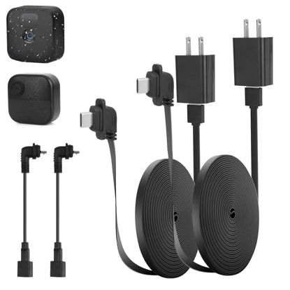 Picture of iTODOS 2 Pack 25ft/7.5m Power Cable and Adapter Compatible with Blink Outdoor 4 (4th Gen)/Blink XT3/XT2/XT,Weatherproof Outdoor, Flat Charging Cable Charger for Blink Camera (NOT for Blink Mini)
