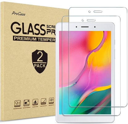 Picture of [2 Pack] ProCase Galaxy Tab A 8.0 2019 Screen Protector T290 T295, Tempered Glass Screen Film Guard for 8.0 inch Galaxy Tab A 2019 Without S Pen Model SM-T290 (Wi-Fi) SM-T295 (LTE)