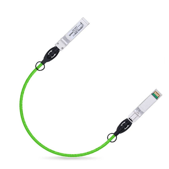 Picture of Colored 10G SFP+ Twinax Cable, Direct Attach Copper(DAC) Passive Cable, 0.25m (0.82ft) in Green, for Cisco SFP-H10GB-CU0.25M, Meraki, Ubiquit, Mikrotik, Intel, Fortinet, Netgear, D-Link, Supermicro