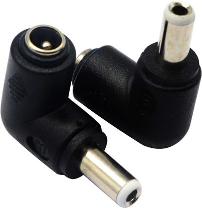 Picture of zdyCGTime DC 5.5x2.5mm Male 90 Degree Angle to DC5.5x2.1mm Female Adapter 5 Volt DC Barrel Power Jack Charging Cable Connector for Tablet (DC5.5x2.5mm)(2pack)