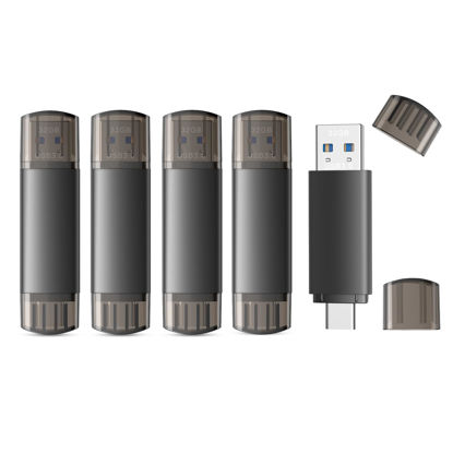 Picture of JOIOT 32GB USB C Flash Drive Dual USB 3.0 Flash Drive Type C + USB A Portable Type-C Flash Drive with Keychain Hole 2-in-1 USB-C Thumb Drive for Smartphone Tablet Computer Mac iPhone 15 (5 Packs)