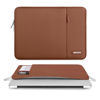 Picture of MOSISO Laptop Sleeve Bag Compatible with MacBook Air 15 inch M3 A3114 M2 A2941 2023 2024 / Pro 15 inch A1990 A1707, Surface Laptop 15, Dell XPS 15, Polyester Vertical Case with Pocket, Caramel Brown