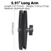 Picture of FPN Aluminum Alloy Double Socket Arm Compatible with RAM Mounts B Size 1" Ball Components, Fits Industry All Standard 1" Ball Adapters (5.91" Long Arm)