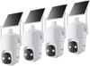Picture of Dzees Solar Security Cameras Wireless Outdoor, 2K Battery Powered Security Camera, 360° PTZ Camera with Spotlight, Siren, Color Night Vision, AI Dectection, IP66 for Home Security, 2.4GHz 4-Pack