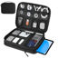 Picture of Dadanism Electronics Organizer Travel Case, Double Layers Cord Organizer Travel for Cable,Cord,iPhone,iPad,Chargers, Travel Electronic Organizer for 9-11'' Tablets, Portable Cable Organizer Bag, Black