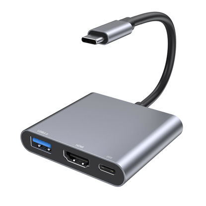 Picture of USB C to HDMI Adapter, USB C Digital AV Multiport Adapter, USB Type C Converter to 4K HDMI, USB 3.0, 100W PD for MacBook Pro/Air,iPad Pro,Samsung,Chromebook,HP,Dell, etc