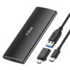 Picture of Aiibe 1TB External Solid State Drive USB C Portable SSD USB 3.2 Gen 2, Up to 1050MB/s, 1TB External SSD External Hard Drive for iPhone 15/Pro, Laptop, Mac and PS4 (Black)