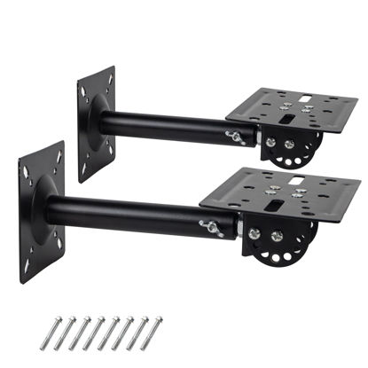 Picture of Nbguigdstr Heavy Duty Speaker Mounts Support up to 80lb | Speaker Wall, Ceiling, or Shelf Mount | Speaker Wall Mount Brackets Holders and Stand Mount | Adjustable Swivel & Tilt (2 Packs,Black)