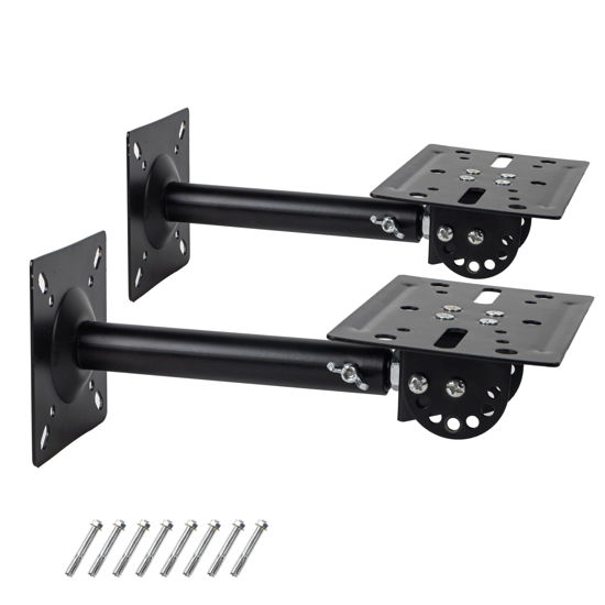 Picture of Nbguigdstr Heavy Duty Speaker Mounts Support up to 80lb | Speaker Wall, Ceiling, or Shelf Mount | Speaker Wall Mount Brackets Holders and Stand Mount | Adjustable Swivel & Tilt (2 Packs,Black)