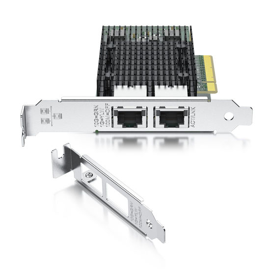 Picture of REDLUX 10GB PCI-e Network Card(NIC) with Intel X540 Chip, Dual RJ45 Ports, Compare to Intel X540-T2, PCIE 2.0 X8, Support Windows/Windows Server/Linux/Vmware Esxi