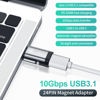Picture of USB C Magnetic Adapter Straight 2 Pack, 24 pin Magnetic USB C Adapter with PD 100W 5A Fast Charging 10Gbs Data Transfer USB3.1 4K 60Hz Video for Thunderbolt 3 MacBook Pro/Air/iPhone 15/15 Pro