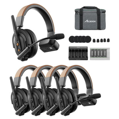 Picture of Accsoon Como SE Wireless Headset Intercom System 5-Person Full Duplex 1312ft Team Communication Group Talk, 30+Hour Battery Life