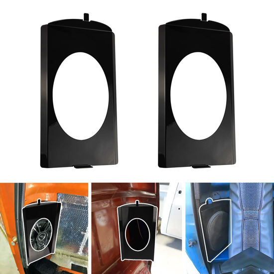Picture of VIAGL Speaker Brackets Behind Seat 6x9 fit for Chevy C10 1973-1987 Squarebody for 6x9 Speaker, Black
