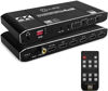 Picture of ULBRE HDMI Matrix Switch Splitter 4X2 with EDID Extractor and Remote Control, Support 4K HDR, HDMI 2.0b, HDCP 2.2 4K@60Hz, 3D, 1080P ARC SPDIF 5.1CH Audio Extractor