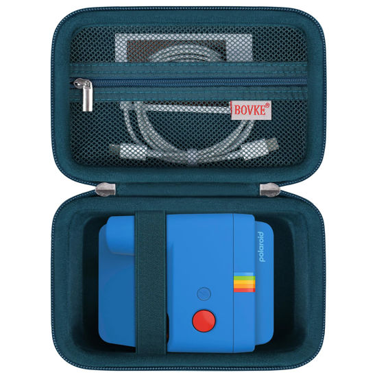 Picture of BOVKE Carrying Case for Polaroid Go Generation 2 / Polaroid Go Mini Instant Camera, Polaroid Go Gen 2 Camera Travel Storage Bag With Extra Space for Photo Films, Charging Cables, Blue