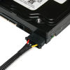 Picture of CRJ 15-Pin SATA to Dual 4-Pin Molex Power Adapter Cable - 12-inch (30cm), Black Sleeved - Power Two 4-Pin Peripheral Molex Devices with a 15-Pin SATA Power Supply Connection