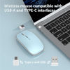 Picture of Halpilt Wireless Mouse Chargeable Portable Silent Wireless Mouse USB and Type-C Dual Mode Wireless Mouse 3 Adjustable DPI for Laptop, Mac, MacBook, Android, PC (Q23S Black) (Blue)