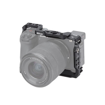 Picture of Nitze a6700 Camera Cage for Sony A6700 / Alpha 6700 with Built-in Cold Shoe, NATO Rail and Arca Quick Release Plate - T-S12A