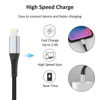 Picture of 1FT Short iPhone Charging Cable, 3 Pack USB to Lightning Cable 1 Foot iPhone Charger Cord Fast Charging Braided for Apple iPhone 14 13 12 11 Pro Max Mini 10 8 7 Plus XR XS MAX SE iPad Air Mini (Black)