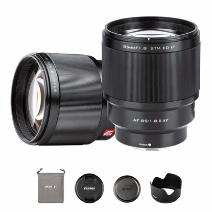 Picture of VILTROX 85mm F1.8 Mark II STM Auto Focus Lens for Fuji X Mount, Large Aperture Medium Telephoto Portrait Fixed Focus Lens for Fuji X-Mount Camera X-T3 X-T2 X-T30 X-T20 X-T100 X-PRO2 X-E3 X-A20 X-A5