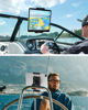Picture of Dosvsi Boat Helm Tablet Holder, 360° Adjustable Marine Tablet Pole Mount, Sail Boat Pole Handle Phone Clamp, Bar Rail Post Tube Clamp Mount for iPad Pro Air Mini, Tab/Z Fold, iPhone, 4-13" Tablets