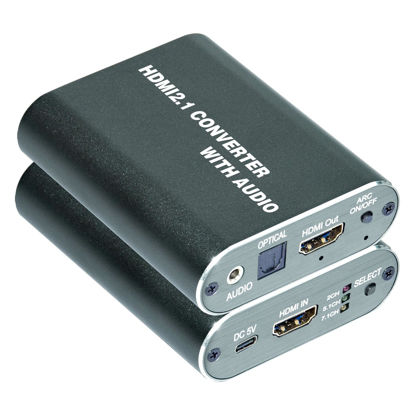 Picture of 8K HDMI Audio Extractor,HDMI Audio Converter with Optical SPDIF Audio Output,Supports ARC,LPCM 5.1,LPCM 7.1,HDCP 2.3,PCM 2CH,Dolby and DTS All Formats (Black 101EA)