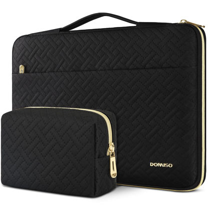 Picture of DOMISO Laptop Sleeve Case 17.3 inch Waterproof Computer Carrying Handbag with Small Accessory Bag Compatible with 17.3" MSI GS73VR Stealth Pro/LG Gram 17"/HP Envy 17/ROG Strix GL702VS, Black