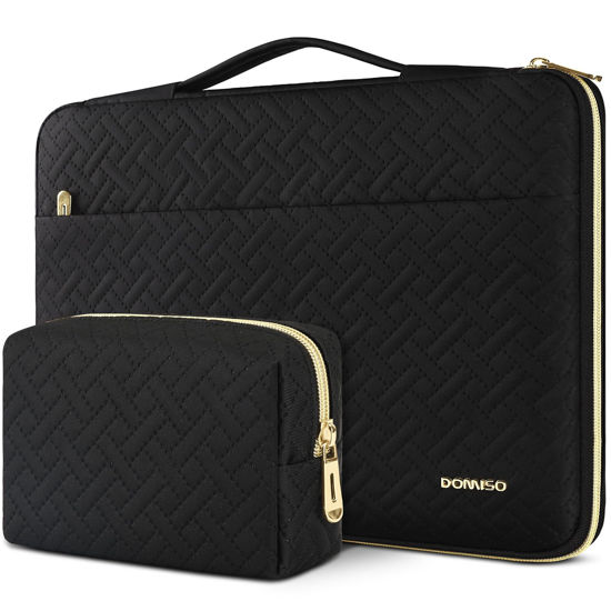 Picture of DOMISO Laptop Sleeve Case 17.3 inch Waterproof Computer Carrying Handbag with Small Accessory Bag Compatible with 17.3" MSI GS73VR Stealth Pro/LG Gram 17"/HP Envy 17/ROG Strix GL702VS, Black
