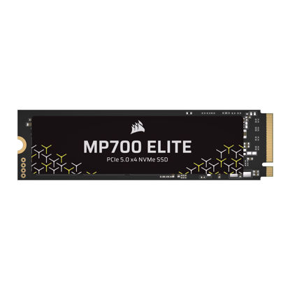 Picture of Corsair MP700 Elite 2TB PCIe 5.0 x4 NVMe M.2 SSD - Up to 10,000MB/sec - High-Density 3D TLC NAND - M.2 2280 - DirectStorage Compatible - Black